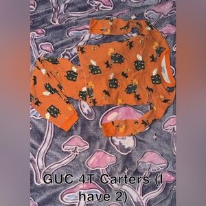 Carter's Kids Pajama Set - Orange with Halloween Print